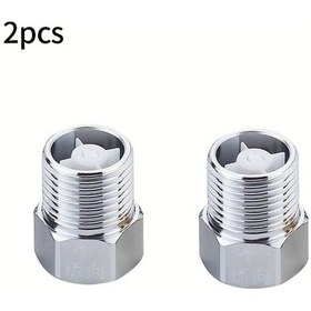 Resim Willowhaven 2 Adet Pirinç Tek Yönlü Çekvalf G1/2 Dişi G1/2 Erkek Gümüş Renk 