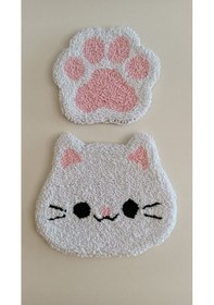 Resim Kedi Bardak Altlığı & Gözlük Tutucu Seti 