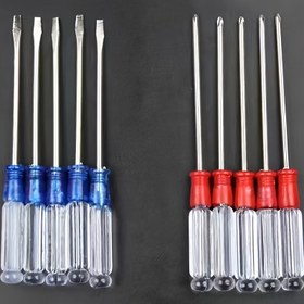 Resim 10 adet/1 set Kristal Tornavida, Şeffaf Sap, Dayanıklı Çelik, Düz ve Phillips Başlıkların Çoklu Boyutları - Ev ve Endüstriyel Kullanım İçin Uygun 
