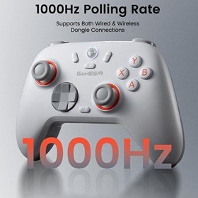 Resim GameSir Nova 2 Lite Hall Effect 2.4G Nintendo Switch Windows PC Beyaz Oyun Konsolu 
