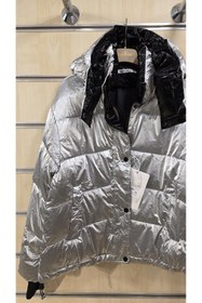 Resim Park Moda Parlak Kapitone Mont 