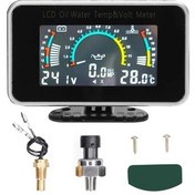 Resim 3'ü 1 Arada Araba Lcd Ölçer Dijital Yağ Basınç Voltaj Su Sıcaklık Ölçer Evrensel Enstrüman 9-36v Araba Kamyon Suv Rv İçin 