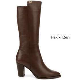 Resim Gönderi(R) Gönderir Kadın Kahve Antik Sivri Burun Kalın Topuklu Hakiki Deri Çizme Gkzc13447530 Kahverengi 