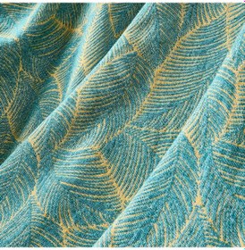 Resim Soft Çiçek Desenli Koltuk Örtüsü - Mavi / Sarı - 130x170 Cm Renkli 