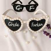 Resim EYBA Gelin Damat Gözlüğü, Bride To Be Gözlüğü, Parti gözlüğü, Nişan Söz Kına Gözlüğü 
