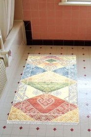Resim Eko Trend Djt Banyo Paspası Yıkanabilir Kaymaz Taban S5047 İskandinav S5047-Trend-Banyo, Çok Renkli, 50 x 80 