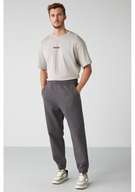 Resim Grimelange Inside Erkek Regular Fit Yumuşacık Kumaşlı Beli Paçası Lastıkli Antrasit Eşofman Altı 