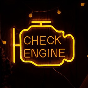Resim 1 adet Kontrol Motoru Neon Işık Tabelası - Düğünler, Partiler ve Yatak Odaları için USB Güçlü Duvar Dekoru, Parlak Sarı Parıltı, Plastik Malzeme, Kolay Kurulum, Duvar Dekorasyonu için Neon İşaretleri 