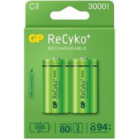 Resim GP 2200 mAh Orta Boy Şarlı Pil 2'li Paket GP220CHEMTR-2UC2 C Boy 