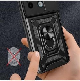 Resim Xiaomi Mi 13 Ultra Kılıf Magnetik Standlı Kamera Korumalı Sürgülü Vega Kapak Siyah 