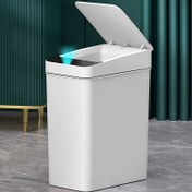 Resim Beyaz 11 Litre Akıllı Hareket Sensörlü Çöp Kutusu, Teknoloji Hareket Sensörlü Çöp Kutusu, Mutfak, Banyo, Yatak Odası, Oturma Odası, Ofis ve Dış Mekan, Otel, Lobi için Uygun, 2.91 Galon Banyo Otomatik Hareket Sensörlü Dokunmatik Çöp Kutusu 