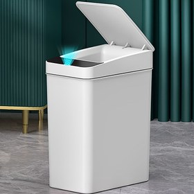Resim Beyaz 11 Litre Akıllı Hareket Sensörlü Çöp Kutusu, Teknoloji Hareket Sensörlü Çöp Kutusu, Mutfak, Banyo, Yatak Odası, Oturma Odası, Ofis ve Dış Mekan, Otel, Lobi için Uygun, 2.91 Galon Banyo Otomatik Hareket Sensörlü Dokunmatik Çöp Kutusu 