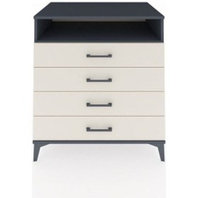 Resim Kronos Şifonyer Tek Raflı 4 Çekmeceli 88x59x96 Antrasit-aytaşı Antrasit 