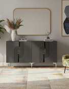 Resim Ka1516as Meyra Konsol, Kahve Köşesi, Tv Sehpası Antrasit-sılver 150cm Antrasit 