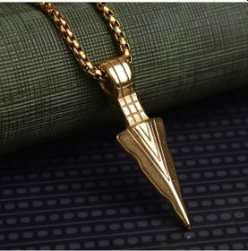 Resim Erkek Kolye Çelik Ok Ucu Sarı Okçu Takı Aksesuar k24 t5 Çelik 