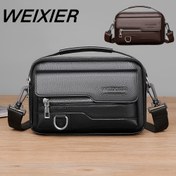 Resim WEIXIER Vintage Çapraz Çanta - Ayarlanabilir Askılı Şık Messenger, Çoklu Bölmeler, Büyük Kapasite, Siyah & Kahverengi Seçenekler, İş, Okul, Seyahat & Hediye için Mükemmel 