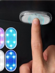 Resim Araç Ve Dolap İçi Buz Mavisi Işık Şarjlı Dokunmatik Led Lamba Işık 