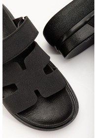 Resim İdimilla 24422-hermes Siyah Dolgu Topuk Kadın Sandalet Çok Renkli 