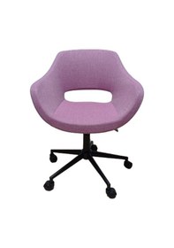 Resim Ofis Koltuğu Çalışma Sandalyesi Pembe Renk Keten Kumaş Döküm Süng 