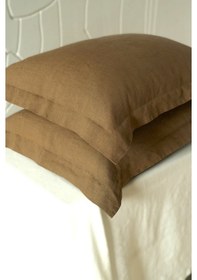 Resim Maki Home Volanlı Süs Dikişli Sutlu Kahve 2 Adet 50x70 Yastık Kılıfı Sutlu Kahve 