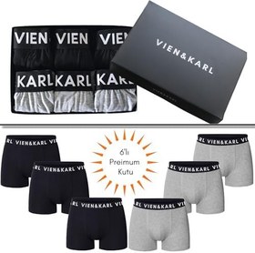 Resim VIEN&KARL 6'lı Premium Kutu, Erkek Boxer, Pamuklu, Likralı, Erkek İç Çamaşırı Külot 