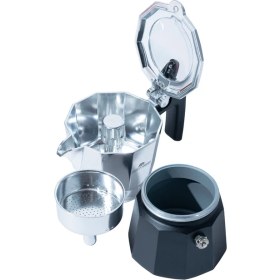 Resim On Off Shop On Off Kamp Kahve Potu Moka Pot 150 ml 2 Cup Gümüş Siyah 