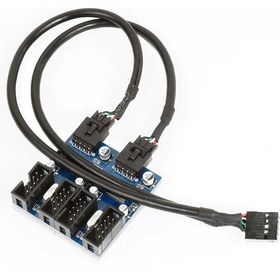 Resim Keepro 9 Pin Erkek To 4 Port Dişi USB 2.0 Çoklayıcı Kart 