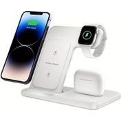 Resim Xuweiwei Beyaz 3ü 1 Arada Kablosuz Sarj Istasyonu Airpods İphone Uyumlu İwatch 16 15 14 13 12 11 Pro Max Mini 8 Plus X Xr Xs Se 10 Ultra 9 8 7 6 5 4 3 İcin 