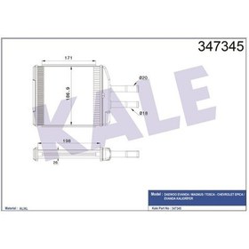 Resim KALE OTO Radyatör 347345 Kalorifer Radyatörü 198×183×25 Epıca Evanda Evanda Klal 2.0 02- Avantaj 