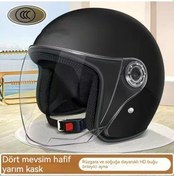 Resim Xinxin Pamuklu Dört Mevsim Açık Kask Siyah 
