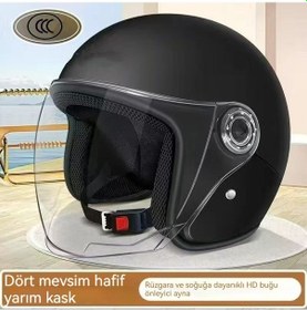 Resim Xinxin Pamuklu Dört Mevsim Açık Kask Siyah 