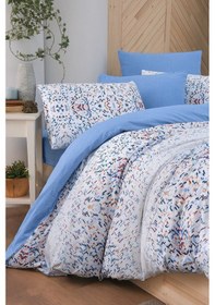 Resim Mystory Home Lastikli Çarşaflı Tek Kişilik Nevresim Takımı Bluem 