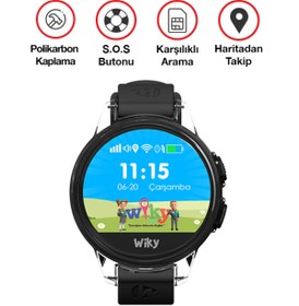 Resim Wiky Watch Akıllı Çocuk Saati Siyah Sesli Görüşme Wiky S 