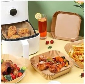 Resim Toptan Airfryer Pişirme Kağıdı 50 Adet Xxl-Büyük Boy Hava Fritöz Kağıdı Fırın Kağıdı 20CM 
