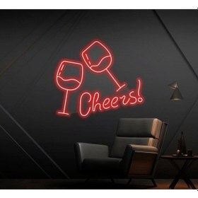 Resim Cheers Yazılı Ve Şekilli Neon Tabela Kırmızı 