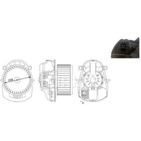Resim KNECHT AB258000S Kalorifer Motoru 11- Touareg 3.0TDI V6-4.2FSI V8 