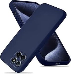 Resim MOJIA Honor X6 / Honor X8 5G / Honor 70 Lite için Silikon Kılıf, Ultra İnce Yumuşak Sıvı Silikon Darbeye Dayanıklı [Parmak izi önleyici] Telefon Kılıfı Çizilmez Mikrofiber Astarlı Gece Mavisi 
