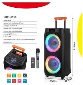 Resim Sightzer NDR-1096 Büyük Boy Bluetooth Hoparlör Kablosuz Tekerlekli Taşınabilir Kablosuz Speaker Toplantı Anfi 