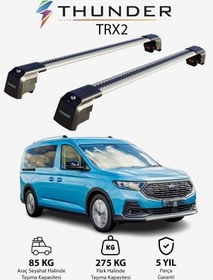 Resim Ford Connect 2022-sonrası Trx2 Thunder Carrier Kilitli Ara Atkı Taşıyıcı Tavan Barı Gri 