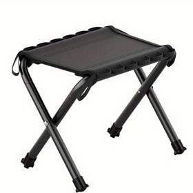 Resim Hafif Taşınabilir Katlanır Tabure - 129.73 KG'a Kadar Destekler, Alüminyum Çerçeve, Açık Hava Kampı, Balıkçılık, Piknikler & Yürüyüşler için Siyah Fileli Koltuk 