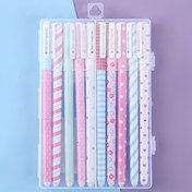 Resim 1 set/2 set - Çok Renkli Yeniden Doldurulabilir Taze Çiçekli Jel Kalem Seti, Yaratıcı Çalışma ve Ofis Malzemeleri, Orta Noktalı Sevimli Su Boyası Kalem Seti, Plastik Malzeme, Vida ile Açılabilen Kapağı 