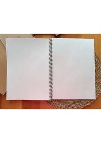 Resim A4 Kalın Kraft Kapak Spiralli Ivory Iç 40 Yaprak 80 Sayfa Notepad, Scrapbook, Defter 