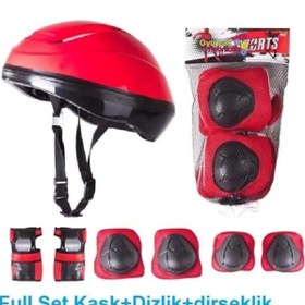 Resim Trust Store Bisiklet Scooter Kaykay İçin Kask Dizlik Dirseklik Koruyucu Set TAM 7 Parça 