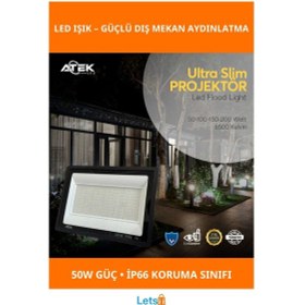 Resim Ultra İnce 50w Dış Mekan Led Işık Su Geçirmez Projektör 