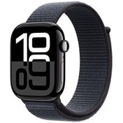 Resim Watch Series 10 GPS 46mm Simsiyah Alüminyum Kasa ve Mürekkep Moru Spor Loop Apple