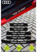 Resim Audi S4 Araç Kapı Ve Bagaj Eşiği İçin Çizilmeye Dayanıklı Karbon Folyo Koruma Seti S4 Yazılı 