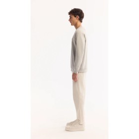 Resim AVVA Erkek Gri Bisiklet Yaka Pamuklu Bi-Stretch Baskılı Regular Fit Sweatshirt A52Y1249 