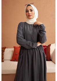 Resim Neways 6575-Liyosel Elbise Gri 