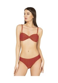 Resim Endeep Kadın Bağlama Detaylı Straplez Kiremit Bikini Takımı Kiremit 