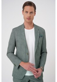 Resim Efor Comfort Fit Mono Yaka Çift Yırtmaç Torba Cep Casual Yeşil Ceket C 701 Yeşil 